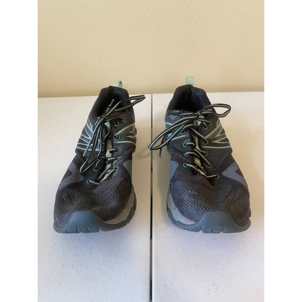 Merrell MQM Flex Womens Hiking Shoes Gray/Black/Blue  size 10